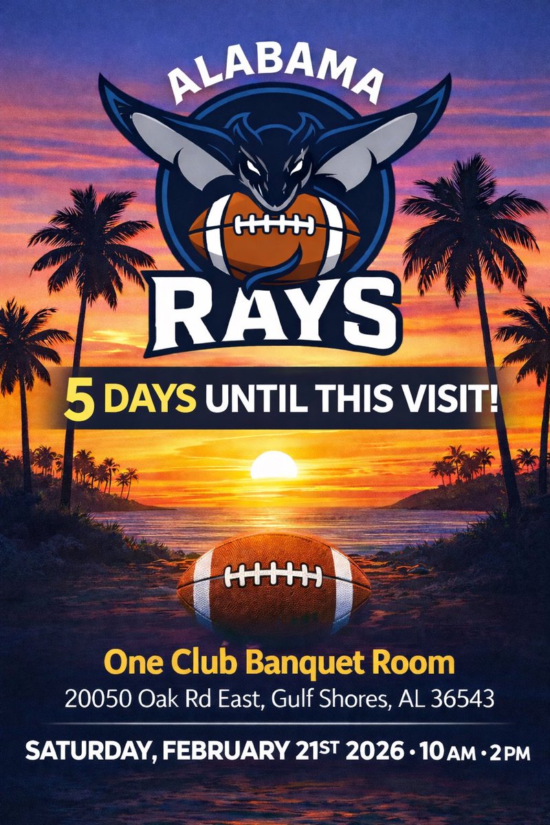 Let’s go Rays! We are excited to have our next wave of Rays come see what we’re about! <a href="/LilphamMatt_QB/">Coach Matt Lipham</a>