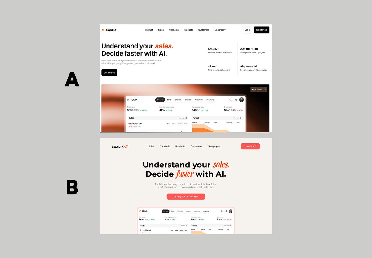 MattFromWing's tweet photo. What would you pick? A/B

A - original
B - redesign

Yeah and that rocket icon is from @huge_icons https://t.co/CwfiBOzOYQ