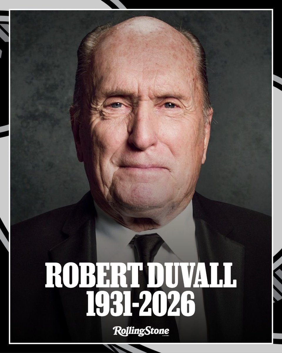 🕊 Murió Robert Duvall a los 95 años. Protagonista de clásicos como 'El padrino' y 'Apocalypse Now', fue uno de los actores más respetados de su generación. Ganó el Oscar por 'Gracias y favores'. 
.
.
.
#RollingStoneEnEspañol