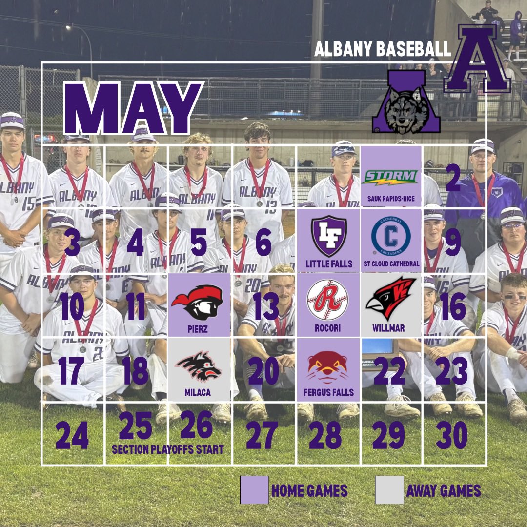 AHuskieBaseball's tweet photo. Sneak Peek 👀 : Albany Huskies 2026 Varsity Baseball Schedule 🗓️ 

3 weeks from today: Arm Care Week Begins.
4 weeks from today: First Official Practice.
50 days from today: Game #1.

We’re ready to get started 🐶⚾️

*Schedule subject to change https://t.co/ywbM0riRLx