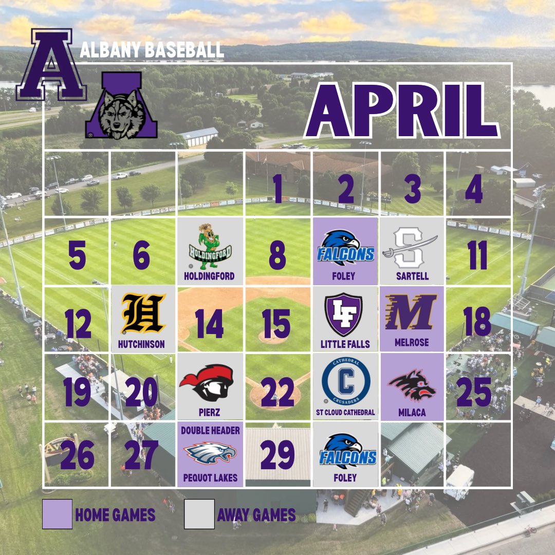 AHuskieBaseball's tweet photo. Sneak Peek 👀 : Albany Huskies 2026 Varsity Baseball Schedule 🗓️ 

3 weeks from today: Arm Care Week Begins.
4 weeks from today: First Official Practice.
50 days from today: Game #1.

We’re ready to get started 🐶⚾️

*Schedule subject to change https://t.co/ywbM0riRLx