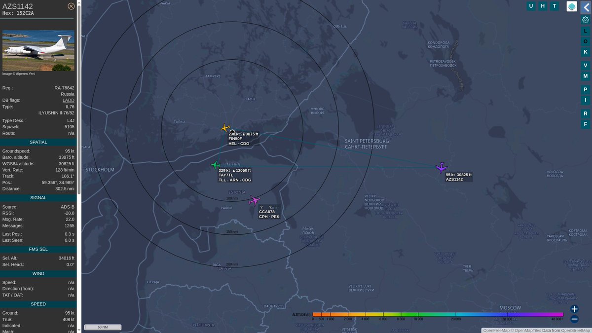 An IL76 > 300nm away in deepest, darkest RuZZia. 

Not bad at all..