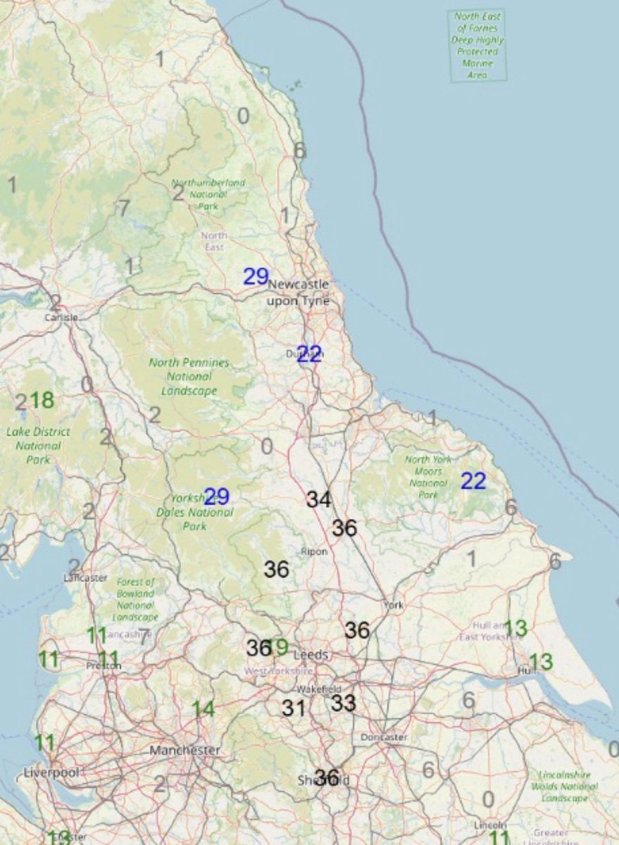 The number of consecutive days when rainfall has been recorded in the 24 hour period up until this morning reached 36 at some sites in our region!