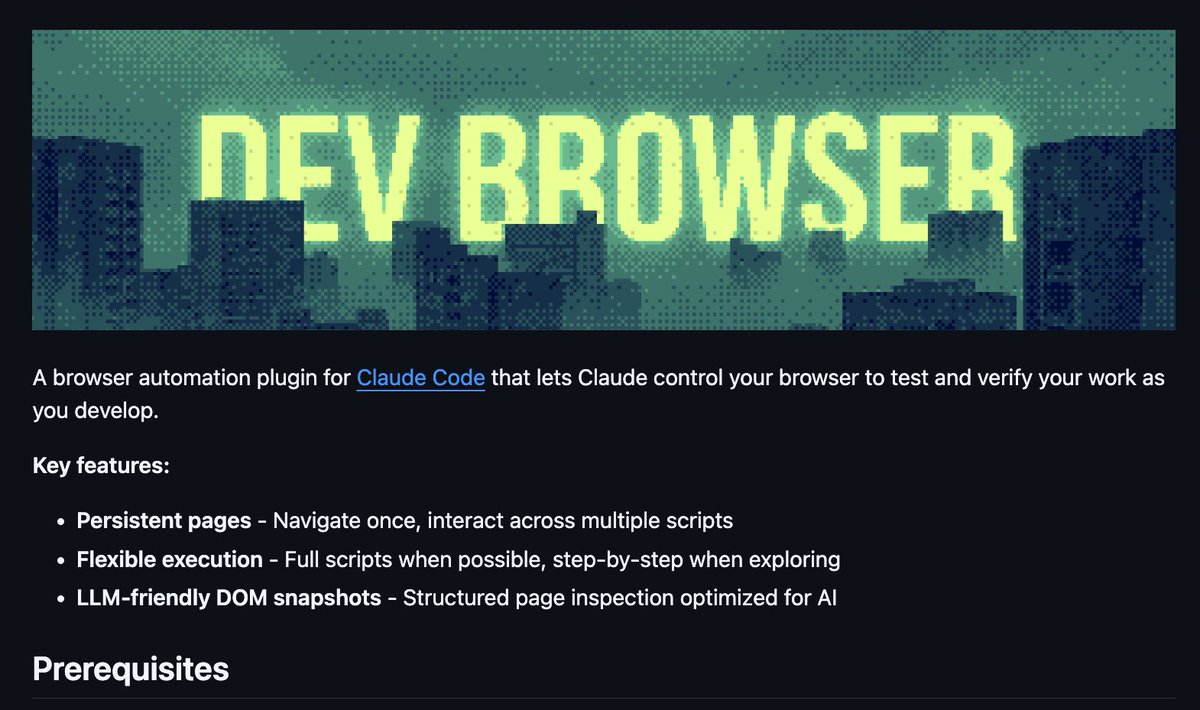 Dev browser skill banner