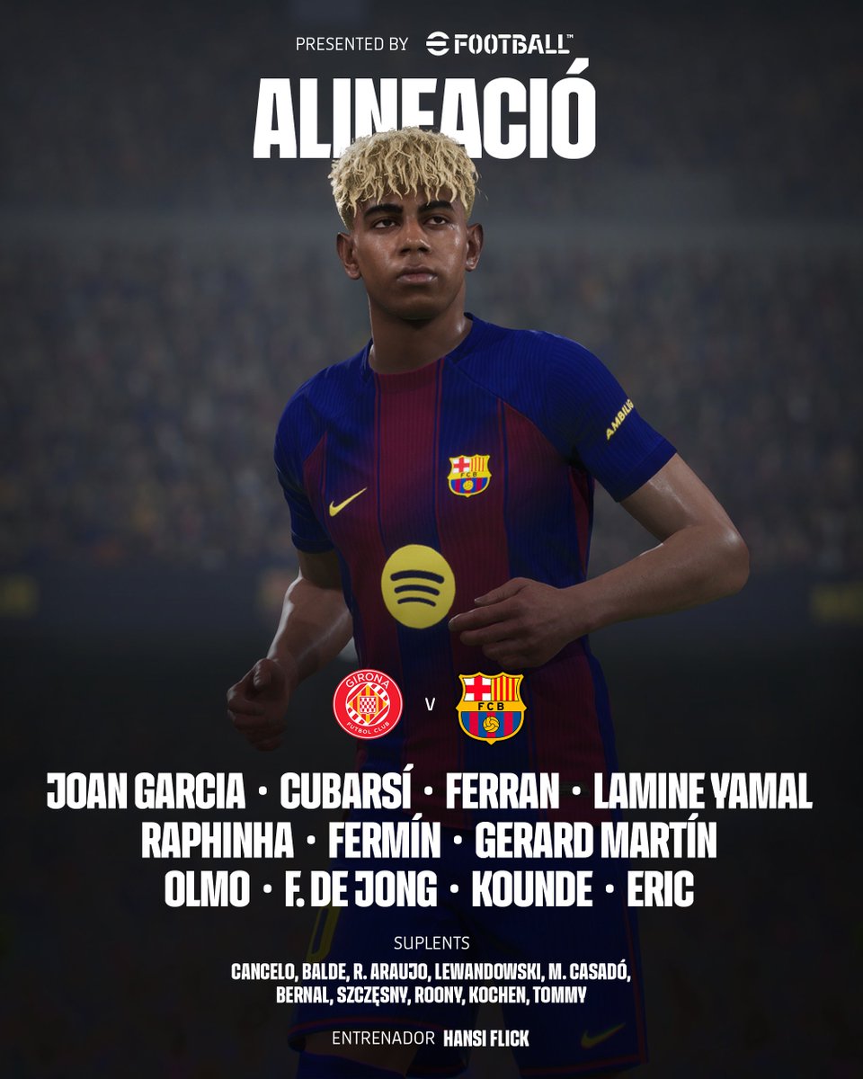 𝐋𝐈𝐍𝐄 𝐔𝐏 ️🔵🔴
#GironaBarça