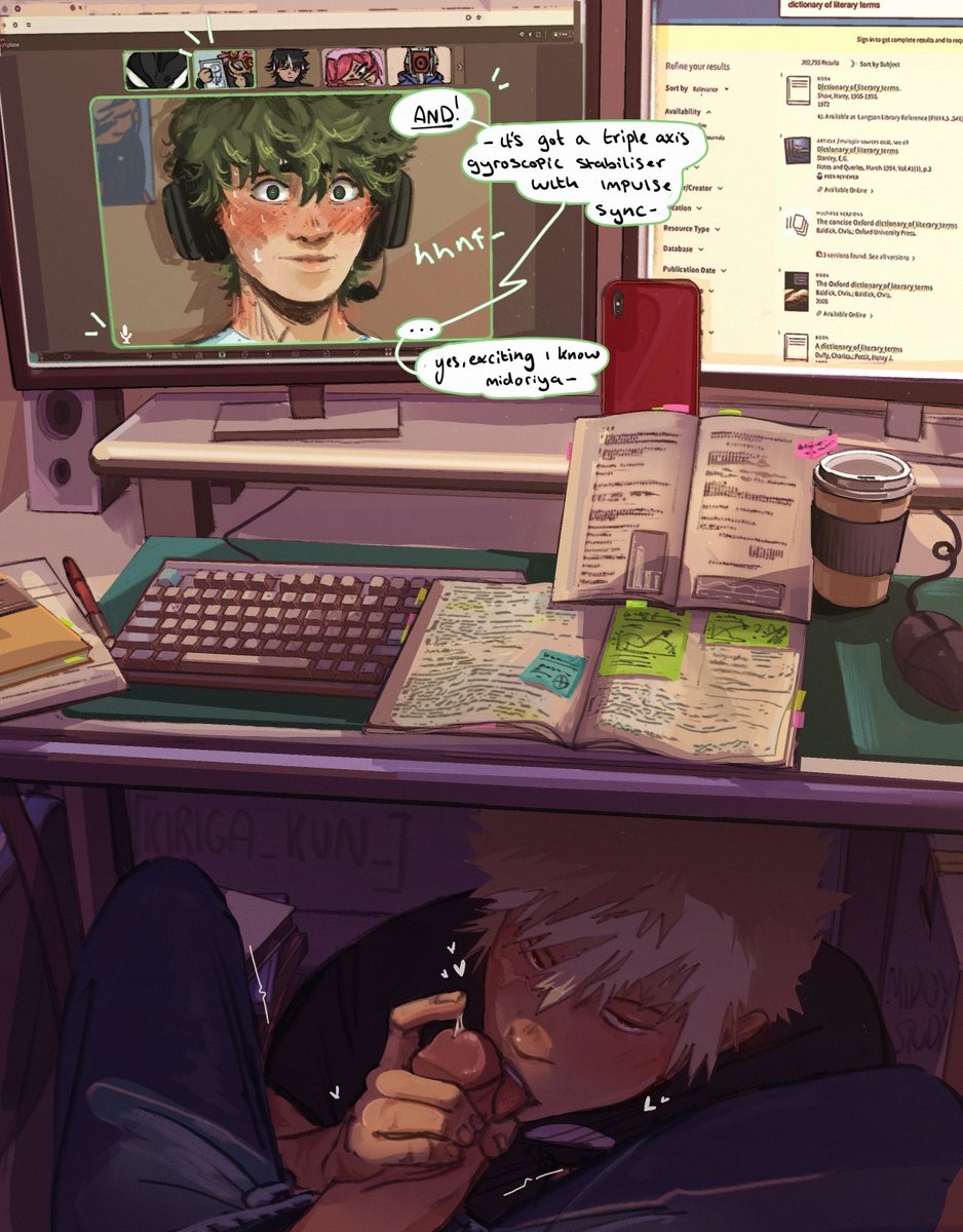 I dont think Izuku is thinking about gyroscopic stabilizers, Hatsume. 

an old p///treon post from sep!