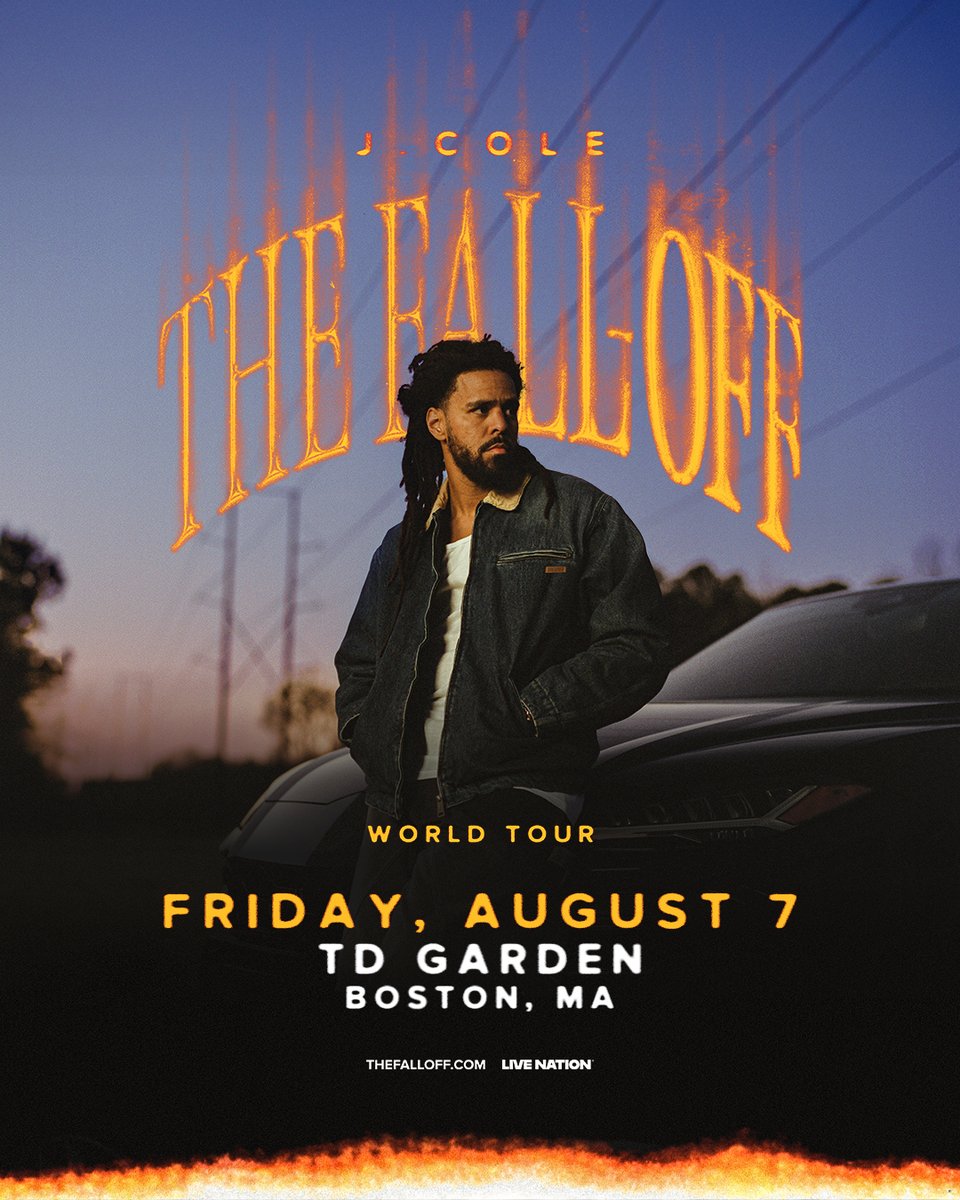 J. COLE. THE FALL-OFF TOUR. TD Garden. August 7.
