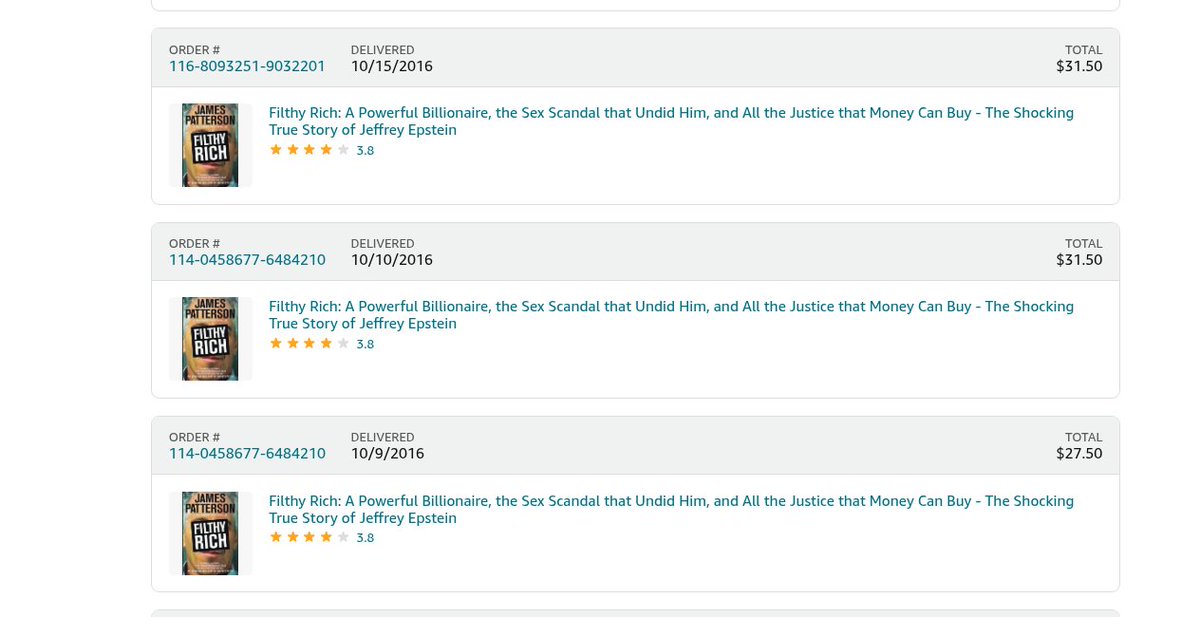 Just glancing through the #EpsteinFiles 
So was it a thing where he kept purchasing the book so nobody else could purchase.. Sounds like what a rich guy would do.