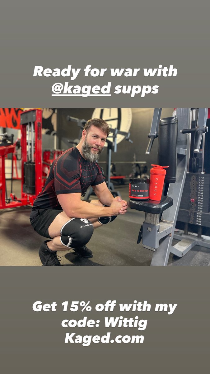 Ready for war with <a href="/_Kaged/">Kaged</a> supplements. Get 15% off kaged.com with my code: Wittig