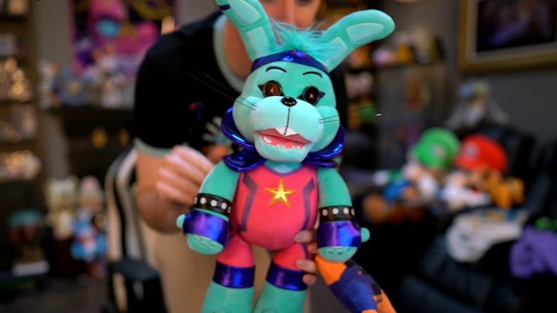 Final designs for Hex's upcoming Vanny & Glamrock Bonnie plushies