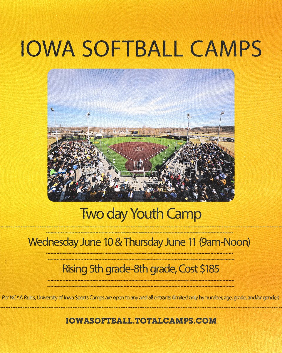 Camp season is near 🐤 

Sign up today: iowasoftball.totalcamps.com