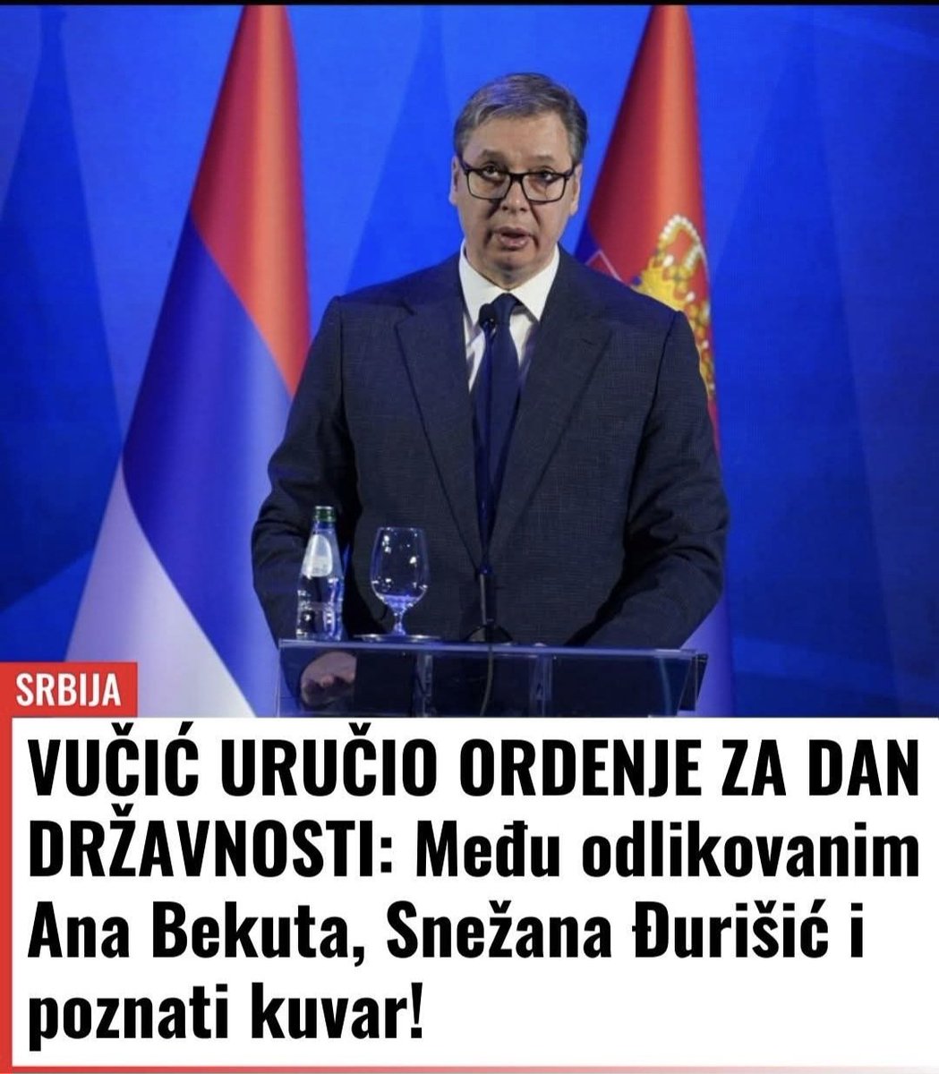 Hrvatskoj narodnjačkoj mladosti: Nakon odrađenih uloga u hibridnom ratu protiv HR, Aca_mali_Vučić odlikovao notornu četnikušu Đurisic i milosevicevku Bekutu
