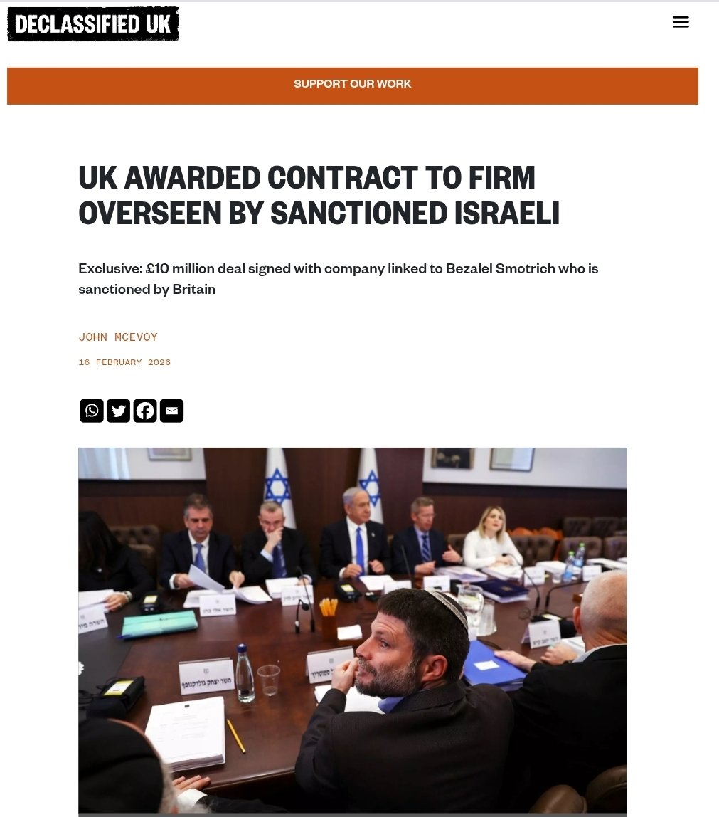 doctor_rahmeh's tweet photo. Britain sends arms to Ukraine.
Britain's defence ministry awards £10 million contract to 'israeli' arms firm to replenish stocks.
The firm operates under minister Bezalel Smotrich—who is sanctioned by Britain.

There is no sanction. Only submission.
https://t.co/iEImyqEhip https://t.co/JQMWLs8x1D