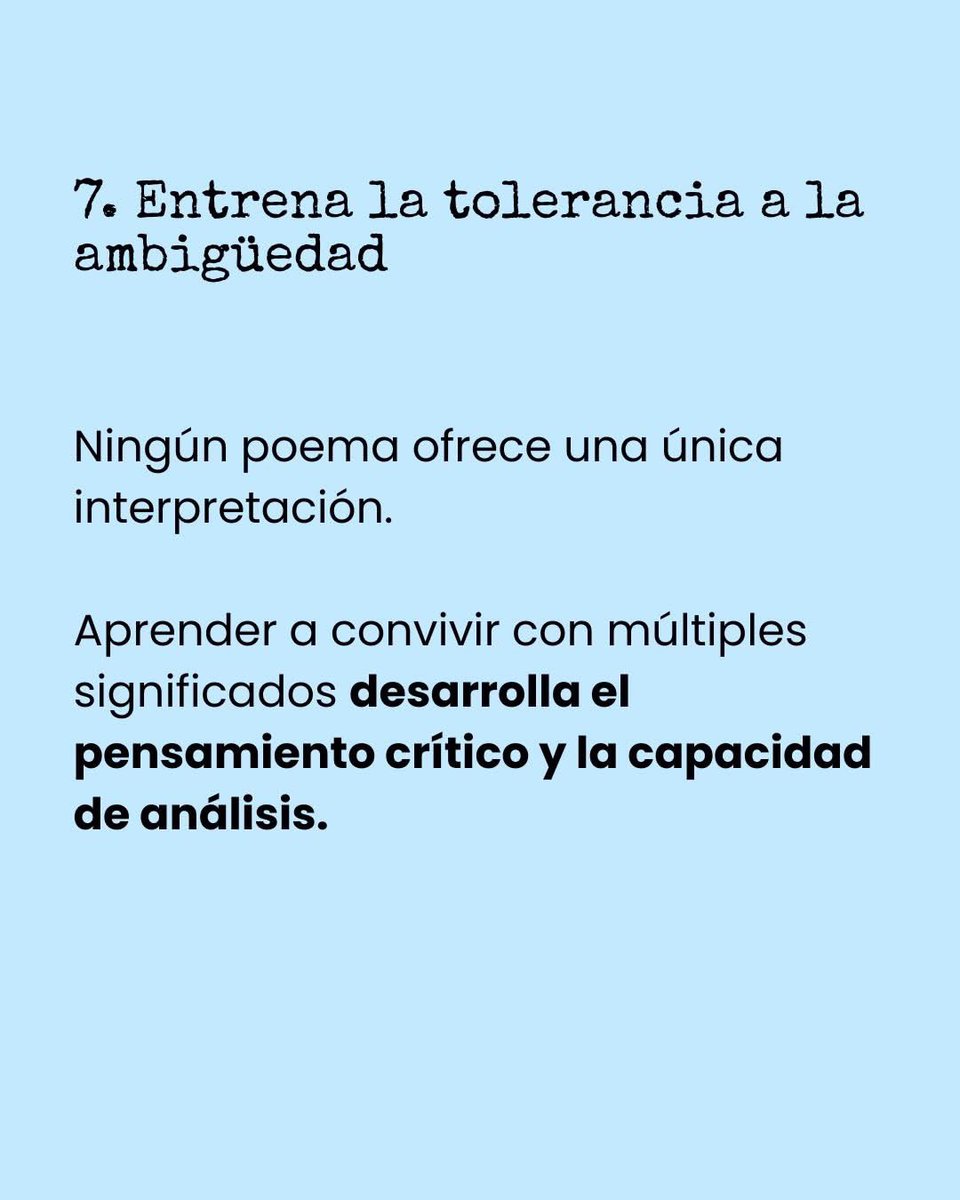 🔥La cuestión no es si “te gusta” la poesía.
La cuestión es qué habilidades cognitivas dejas de ejercitar cuando la descartas.
