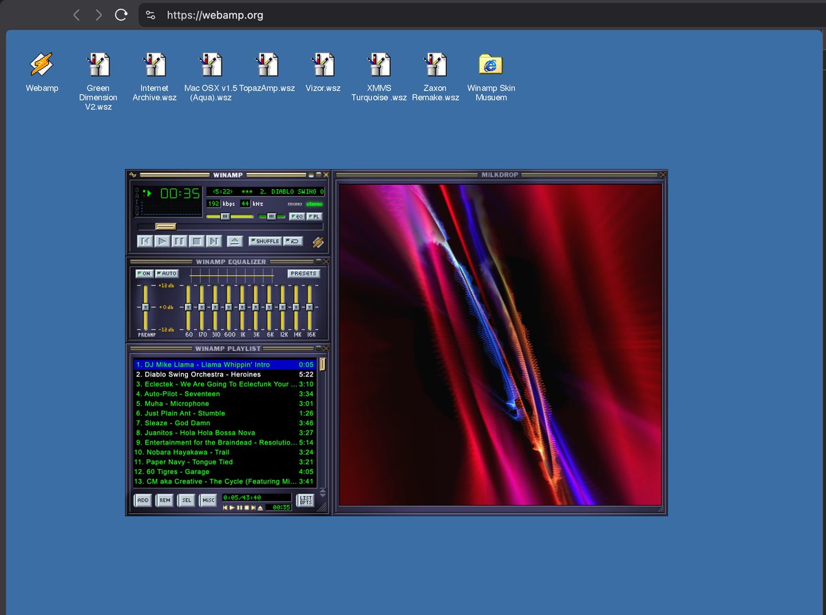 Красивое 🥲 webamp.org