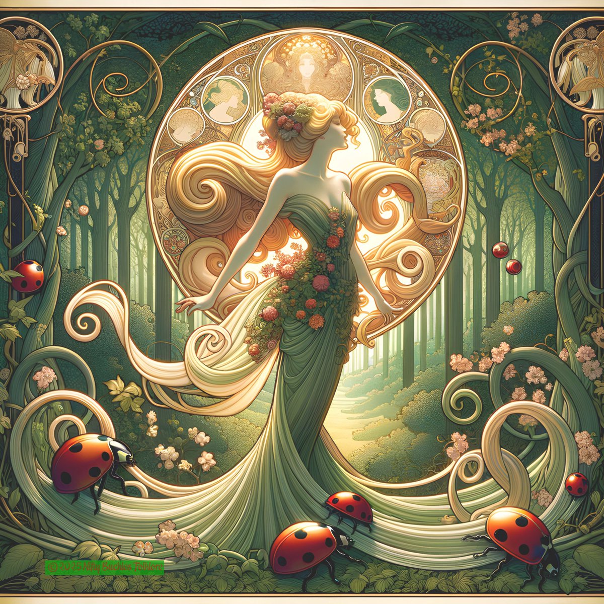 #MythologyMonday 🐞🌿
In Celtic #Buglore, a ladybug with fewer than 7 spots foretold a plentiful harvest 🌾🍀 If one lands on you, luck follows—but harm it and misfortune stirs.
In Norse lands, the “Lady” may once have echoed Freyja—goddess of love &amp; fertility. 🐞✨ #Ladybugs