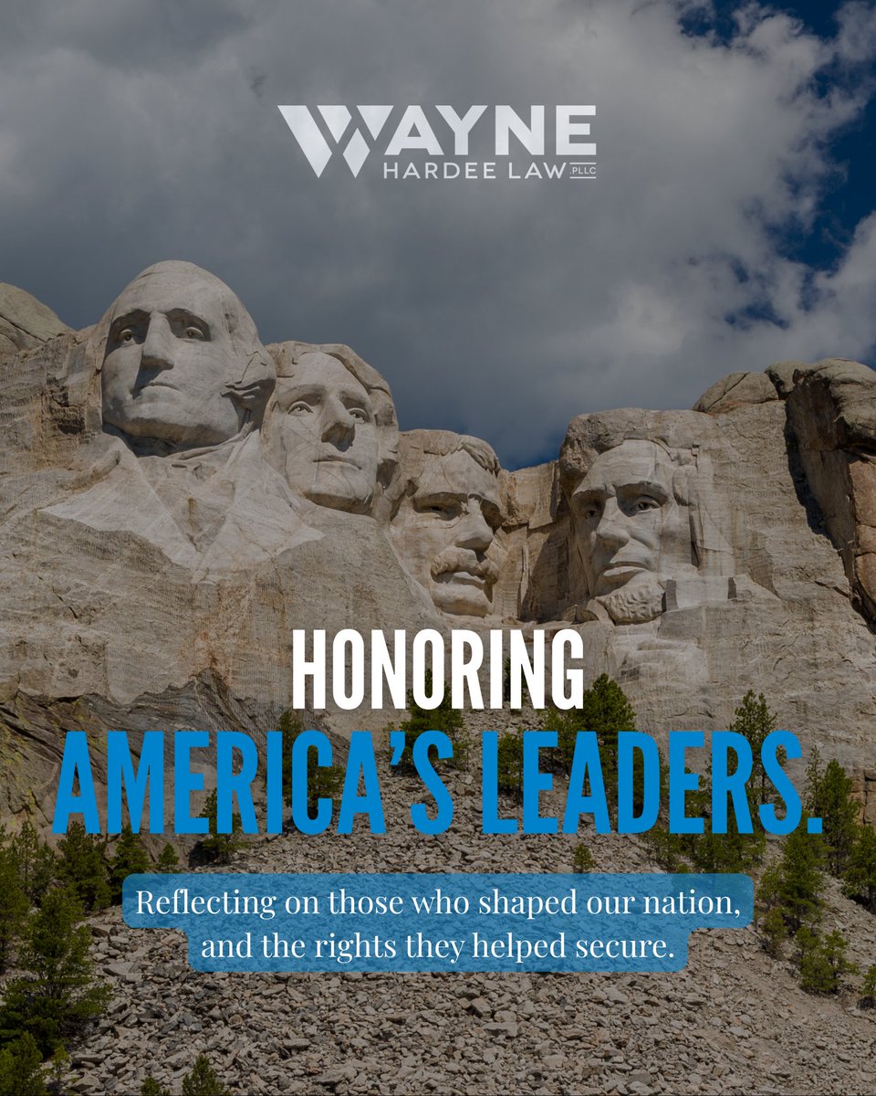 HardeeWayne's tweet photo. Today, we honor America’s leaders — the visionaries who shaped our nation and the values we stand for. 

Their legacy inspires our commitment to justice, integrity, and service.

#PresidentsDay #HonorOurLeaders #WayneHardeeLaw #AmericanLegacy https://t.co/V3VSszmrGH