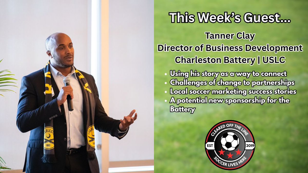 COTLpod's tweet photo. We can all agree that soccer in America needs more fans.

In the stands, watching on TV, wearing merch. You get it.

@TannerClay93 has had major success with @Chas_Battery doing just that.

He joins us to break down how this week.

#CB93 #SoccerLivesHere https://t.co/7Ny7nTrXLt