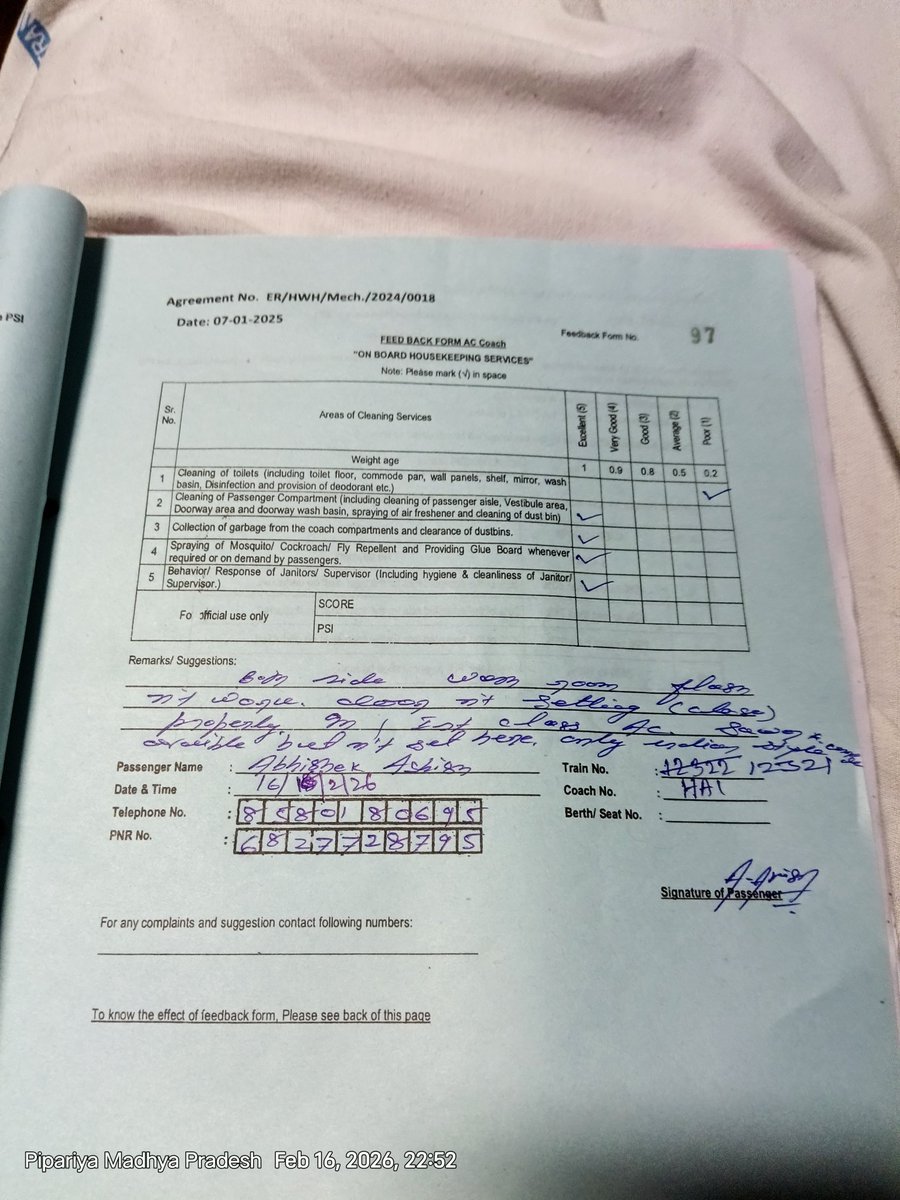 rajurodricks's tweet photo. 6165450469 PNR raised complaint on railmadad that AC1 Toilet Flush not working, toilet door not closing AC2 passengers using the same toilet. Complaint closed without resolving @RailwaySeva @drmbct @RailMinIndia @EasternRailway @IRCTCofficial https://t.co/mNeu3B2iJV