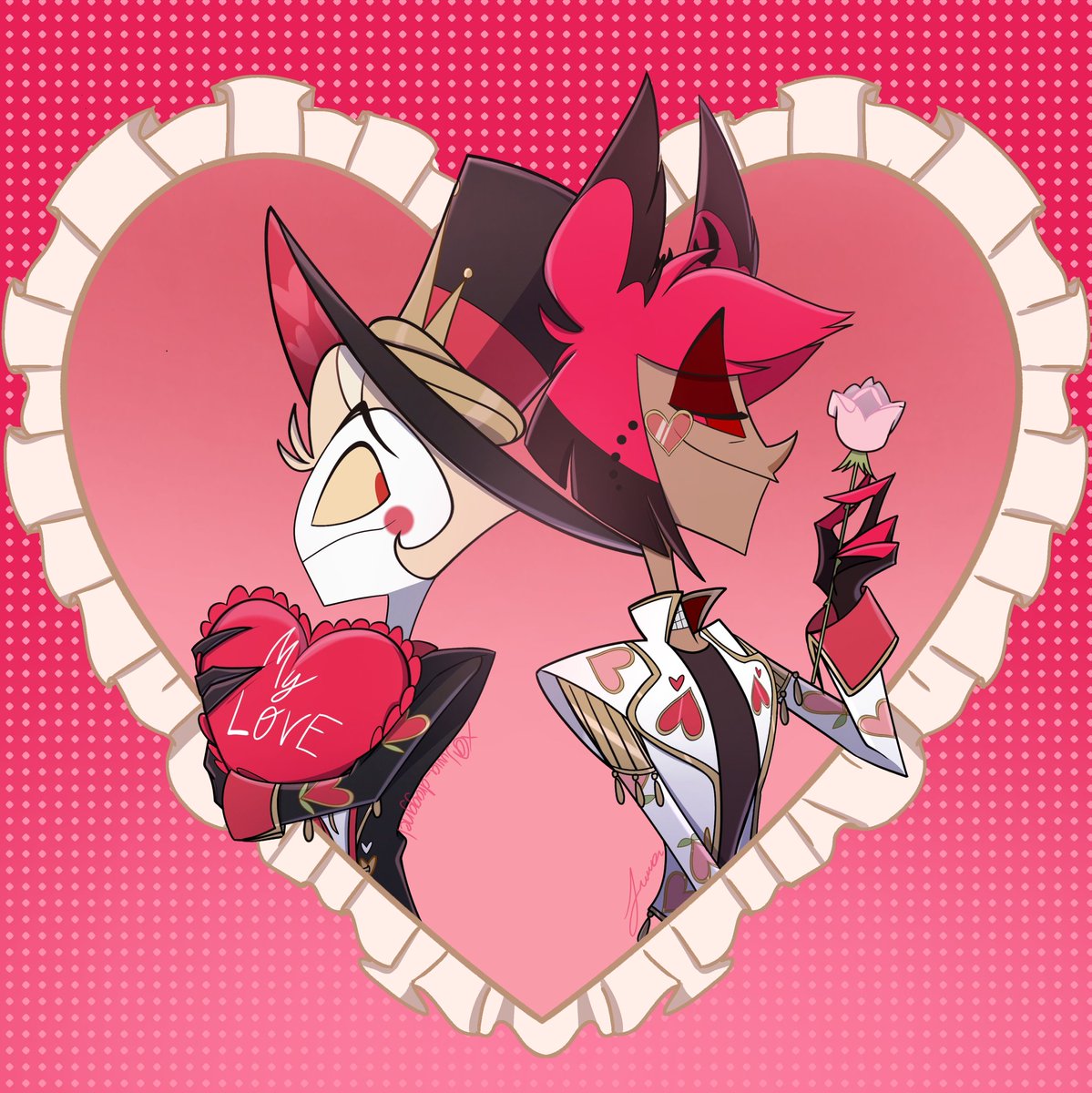 I just had time to finish it 😭💖 I loved how the result turned out  🍎🦌

#HazbinHotelLucifer #HazbinHotelAlastor #radioapple #Hazbinhotel #Bambilu