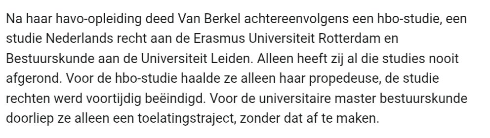 Dender1969's tweet photo. Nathalie van Berkel heeft niet een beetje gelogen.
Nee alle 3 de vervolgstudies heeft ze niet afgerond.
#staatssecretaris #Liegbeest #D66 #vanBerkel #vandaaginside https://t.co/qbuBzUK5L9