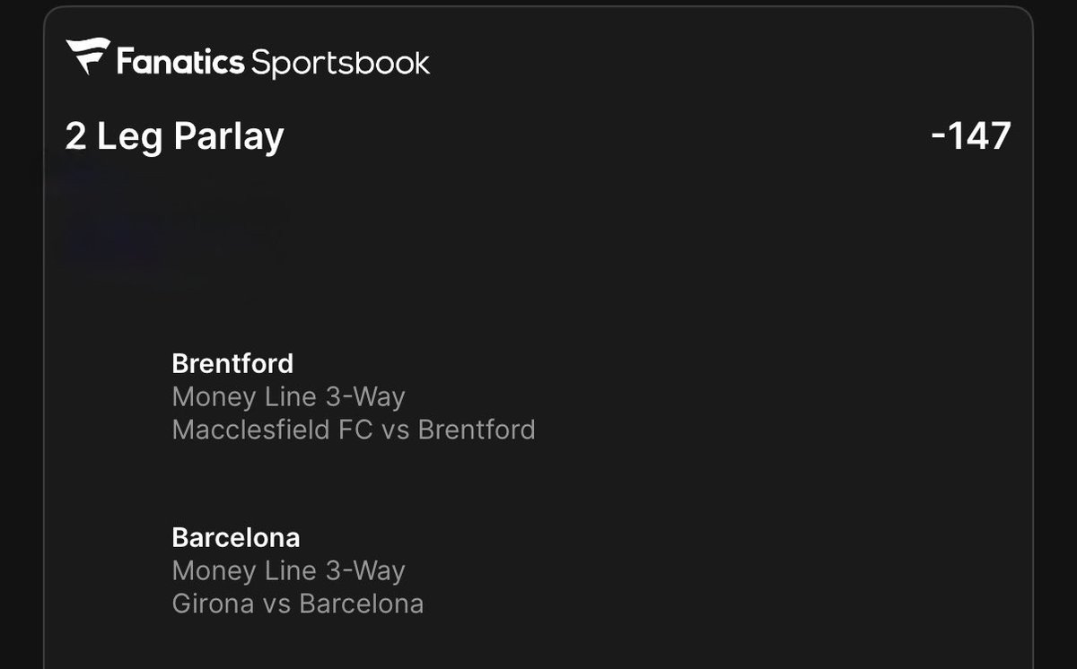 Free Play ⚽️

Would love to see my old team Macclesfield get a result but I can’t see it unfortunately against a strong Brentford side. Bounce back game for Barcelona 🔥

Predictions ⬇️
Macclesfield 0-3 Brentford 🔥
Girona 1-3 Barcelona 🔥

scoresandodds.com/all/parlay?qui…
