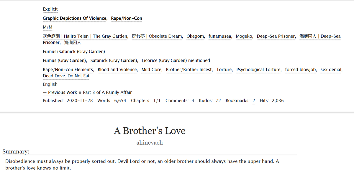 My Fumusata fanfic collection 🧵:  

archiveofourown.org/works/30023409

archiveofourown.org/works/28650762

archiveofourown.org/works/27461704

archiveofourown.org/works/27764581

#funamuseum #funamuseart #funamusea #okegom #海底囚人 #okegomtwt #fumusata #fumus #satanick