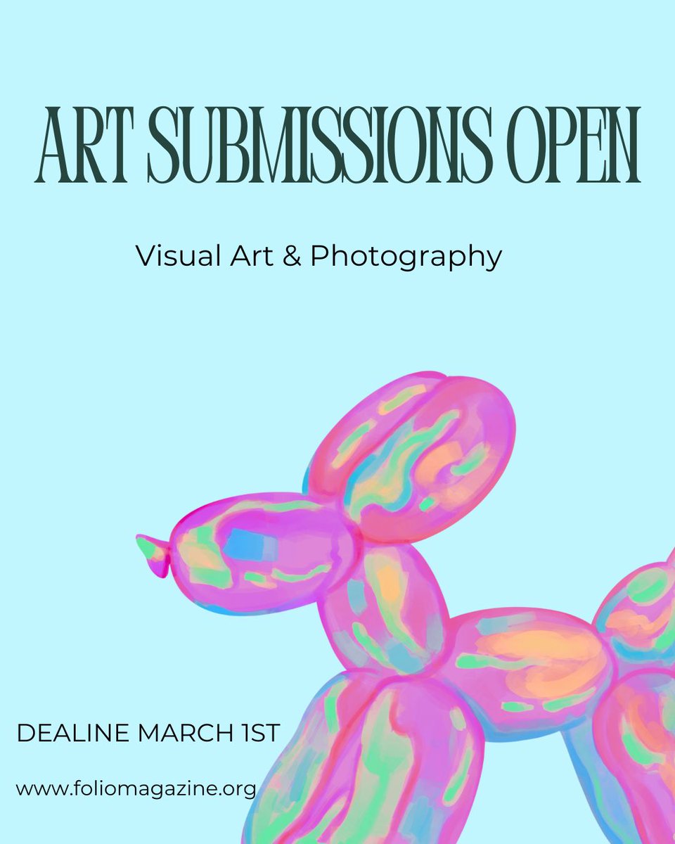 Folio wants your art submissions!!! Go to foliomagazine.org to submit your visual art and photography by March 1st!!!