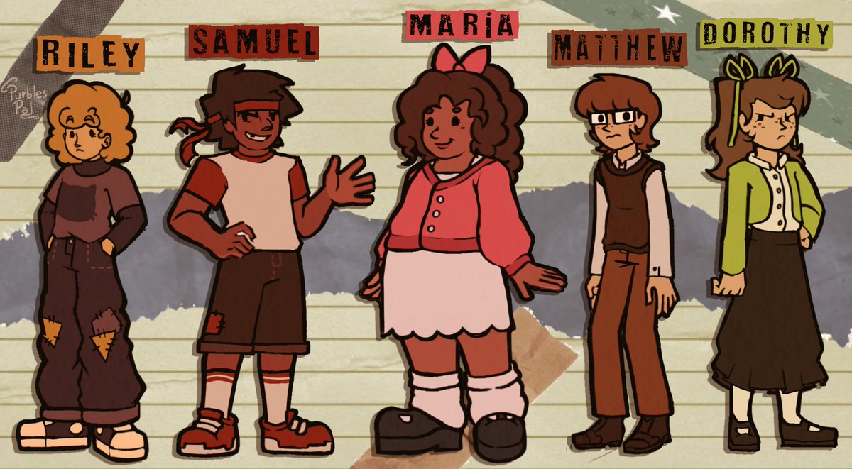 The Main Kids!
Really fun project, now to the not-so-human ones!!! 
#oc