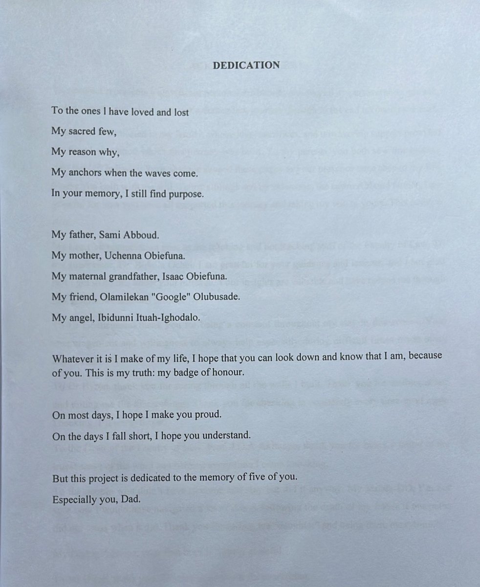 Reintroducing, 

ABBOUD, M.C. 
LL.B., Second Class Honors (Upper Division) 

First in my bloodline to get past high school! Dad and Mom, I know you’re proud.🥹🤍🖤🕊️