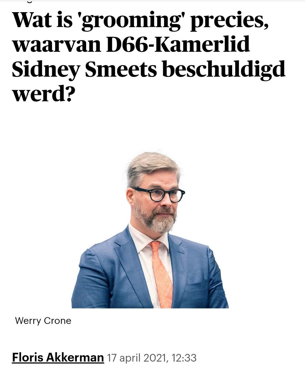 De schandalen rondom #D66 hopen zich op:

#VanBerkel
Het onterecht voeren van de titel drs. is in Nederland strafbaar.

#RobJetten
Het in het openbaar zoeken naar een draagmoeder is strafbaar.

#VanDrimmelen
Stalken en bedreigen is strafbaar.

#SidneySmeets
Grooming is strafbaar.