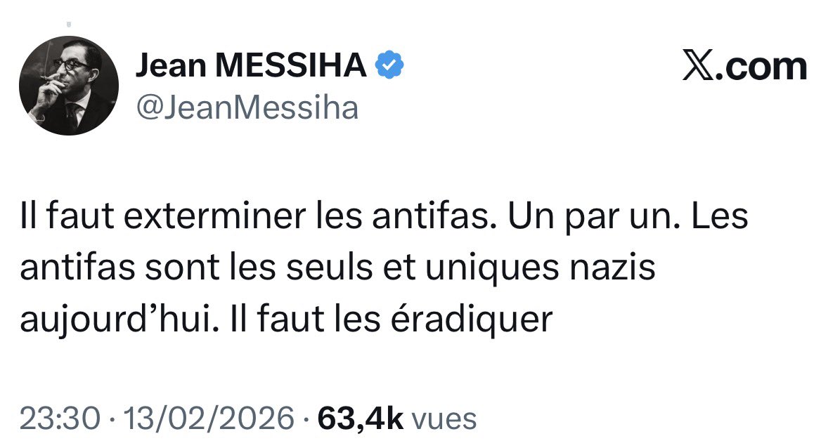 Je saisis ce soir la procureure de la République de Paris au titre de l’article 40 pour appel au meurtre et provocation à la haine.

Jamais nous ne baisserons les yeux face à l’extrême droite et ses nervis identitaires.