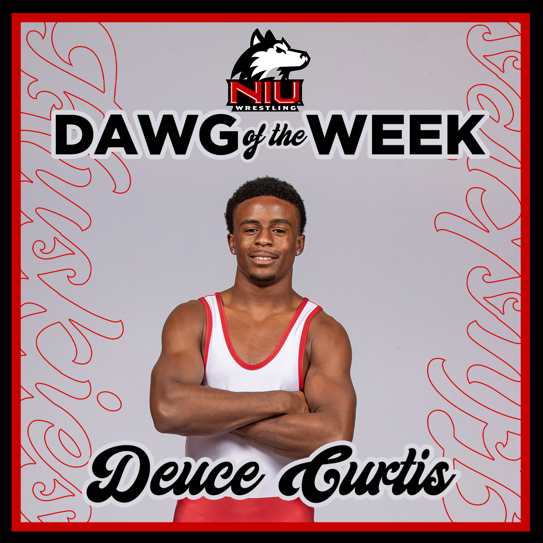 This week's Dawg of the Week is Deuce Curtis!

Deuce secured a late takedown as time expired to knock off #31 Billy Dekraker by a score of 7-5. His win kept the momentum rolling as the Huskies beat Northwestern 28-9.