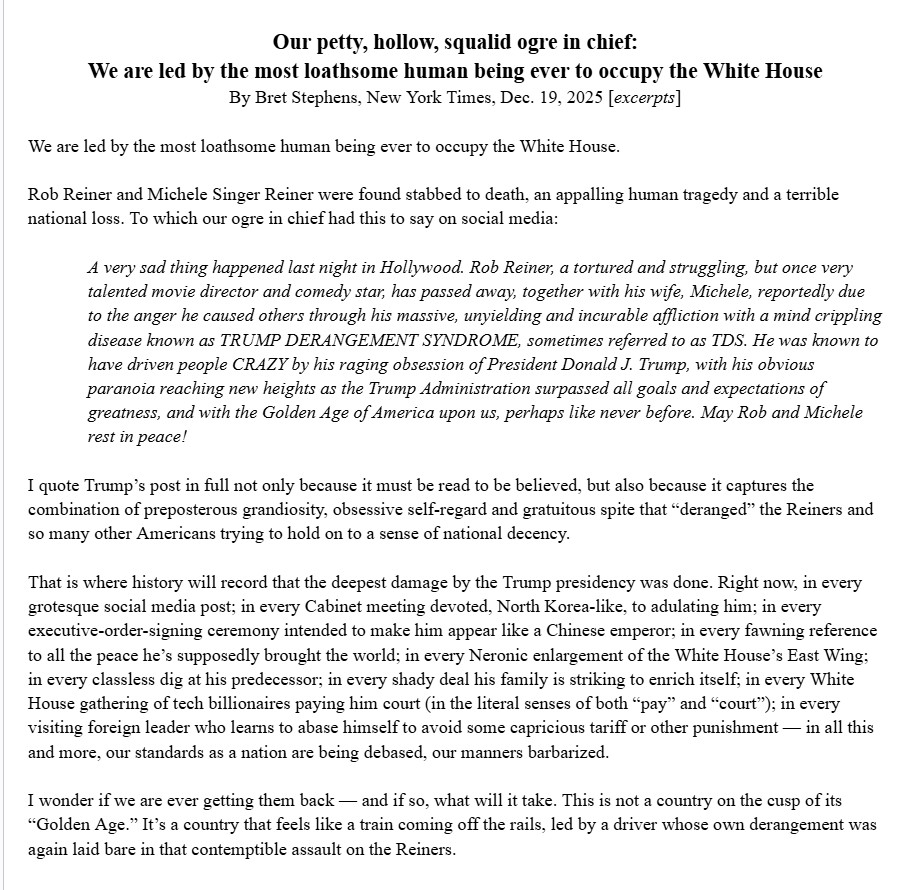 <a href="/kyledcheney/">Kyle Cheney</a> This gives me hope for America.

A good place to post again this essay that I excerpted by conservative writer Bret Stephens calling Trump "the most loathsome human being ever to occupy the White House." Do share.