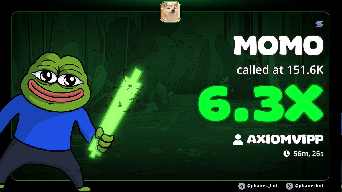 AxiomCall's tweet image. $MOMO I Frist Called at 150k in TG

6VHXipL9pSV5MCYuB9tMR4xkwojhc1gQ51ku2GR7pump

1M Easy