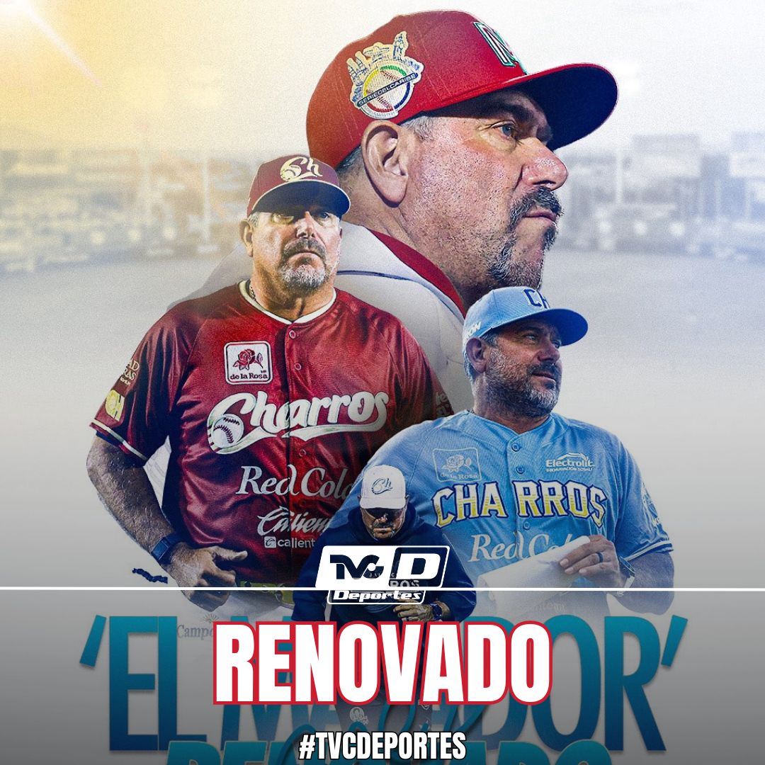TVCDeportes's tweet photo. ¡Renovado!
Benjamín Gil extendió contrato con Charros de Jalisco y estará al frente del equipo tanto en la temporada 2026 de LMB y la temporada 2026-27 de LAMP ⚾️
#beisbol #charrosdejalisco #benjaminmora #TVCDeportes https://t.co/zl8Jb8NJP7