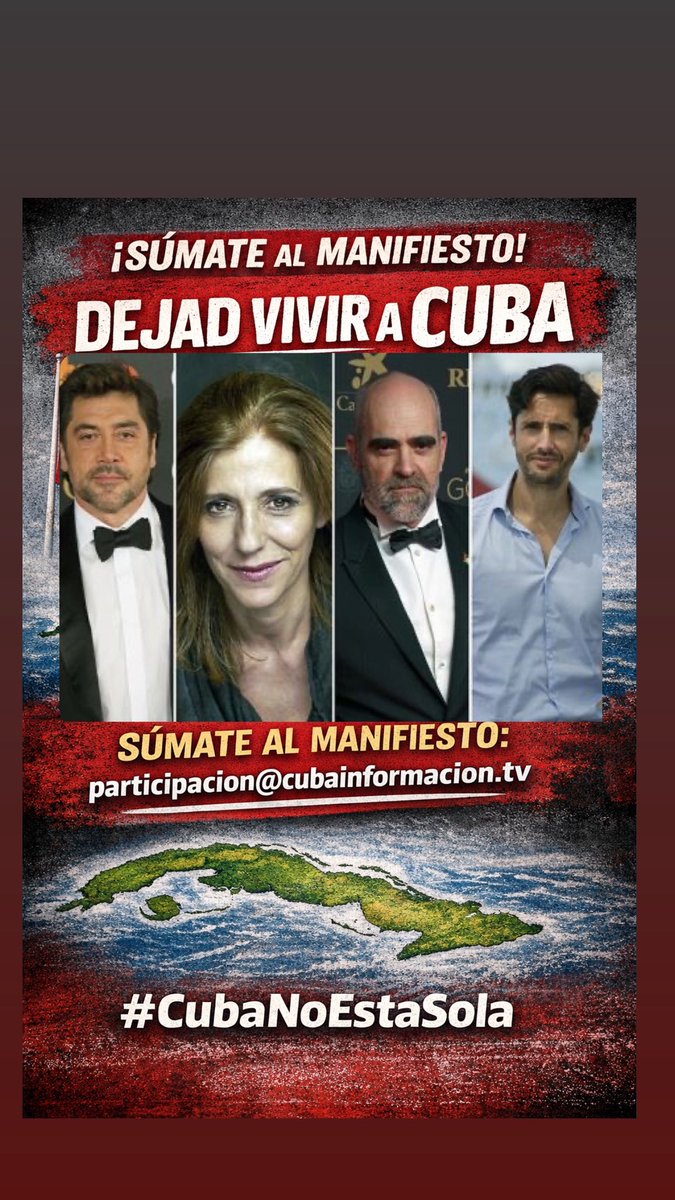 Me sumo al manifiesto de <a href="/cubainformacion/">Cubainformación.tv</a>. #CubaNoEstáSola
¡Dejad vivir a Cuba! ¡Súmate tu también!

cubainformacion.tv/solidaridad/20…