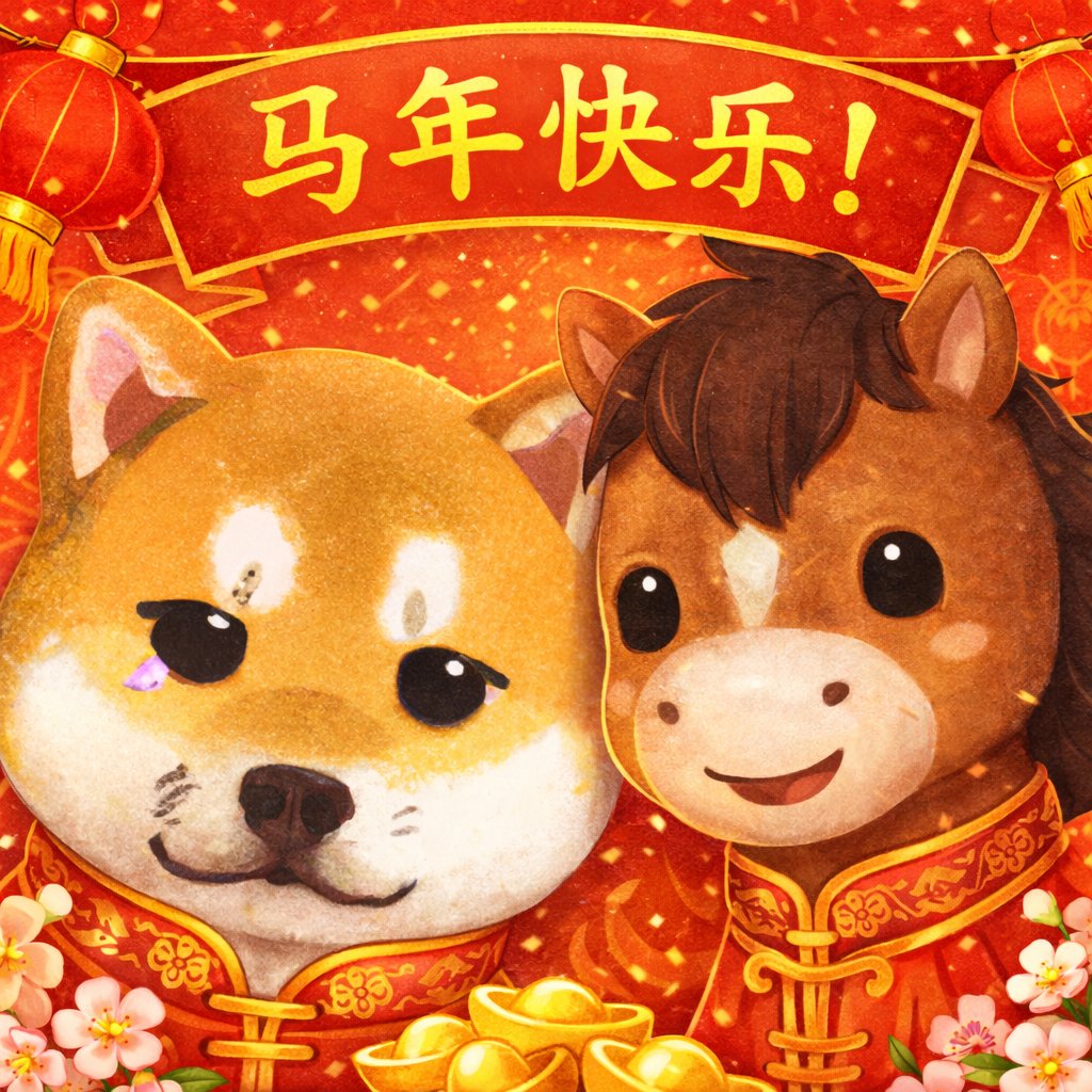 KiboShib's tweet photo. 马年快乐！ https://t.co/gjjLPAOQcq