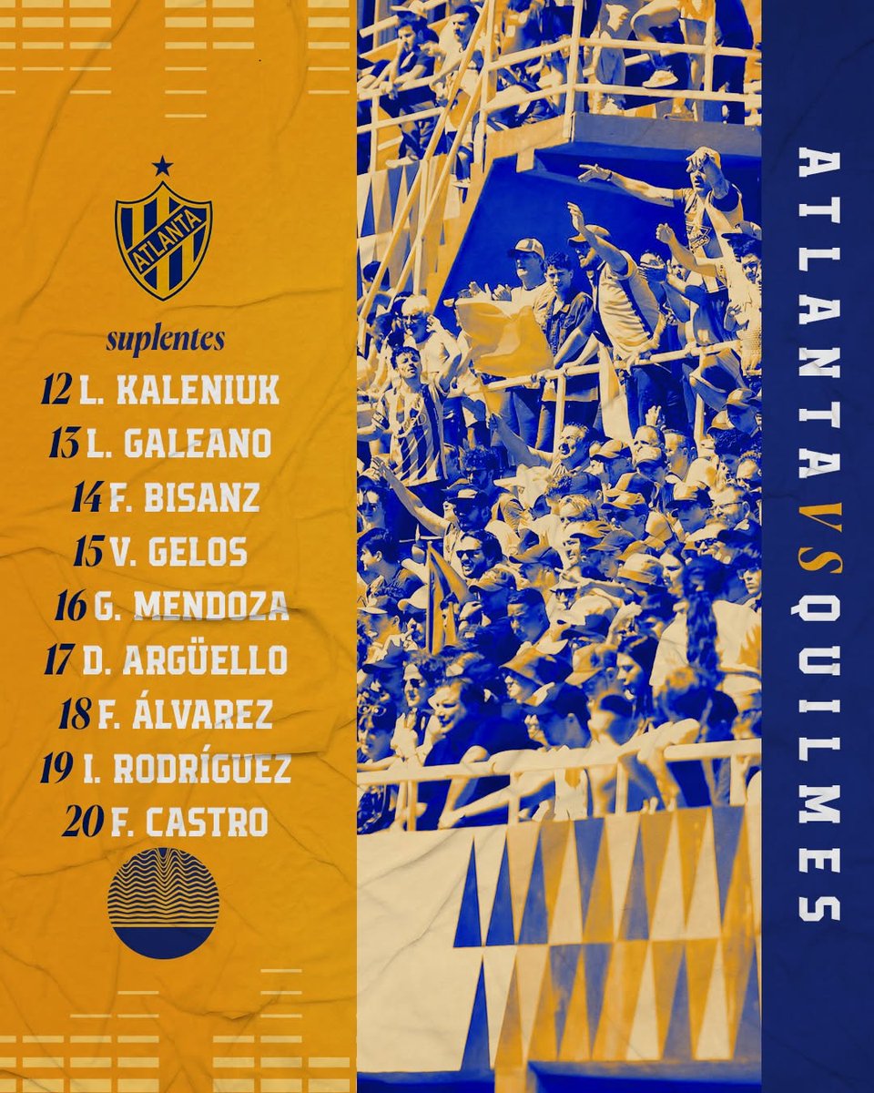 #Atlanta 

Alineación confirmada de <a href="/atlantaoficial/">Club Atlético Atlanta</a> para disputar el partido frente a <a href="/qacoficial/">Quilmes A.C.</a>
por la Primera Fecha del torneo 2026 de la Primera Nacional