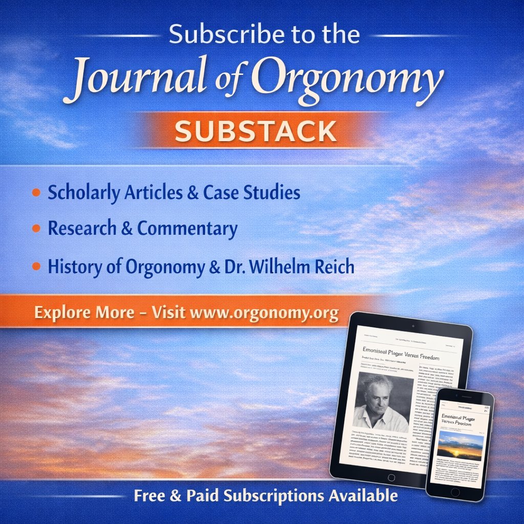 ACO_Orgonomy's tweet photo. Dive deeper into orgonomy, research, &amp; real clinical insights.
The Journal of Orgonomy Substack brings you scholarly articles, case studies, history, &amp; thoughtful commentary, with both FREE &amp; paid options.
https://t.co/WBRBy9PgWE
#adifferentkindoftherapy #orgonomy #MentalHealth https://t.co/BDNwDmVv8z