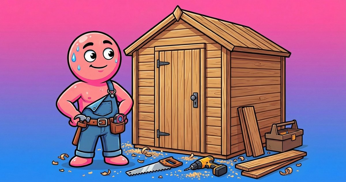 GetShedCoin's tweet photo. POV: You step back, wipe that brow, and think "damn, I really did THAT" 😤✨ What's the last thing you built that made you feel unstoppable? $SHED #WorkWithYourHands #ProudBuilder https://t.co/KIMZydv4dq
