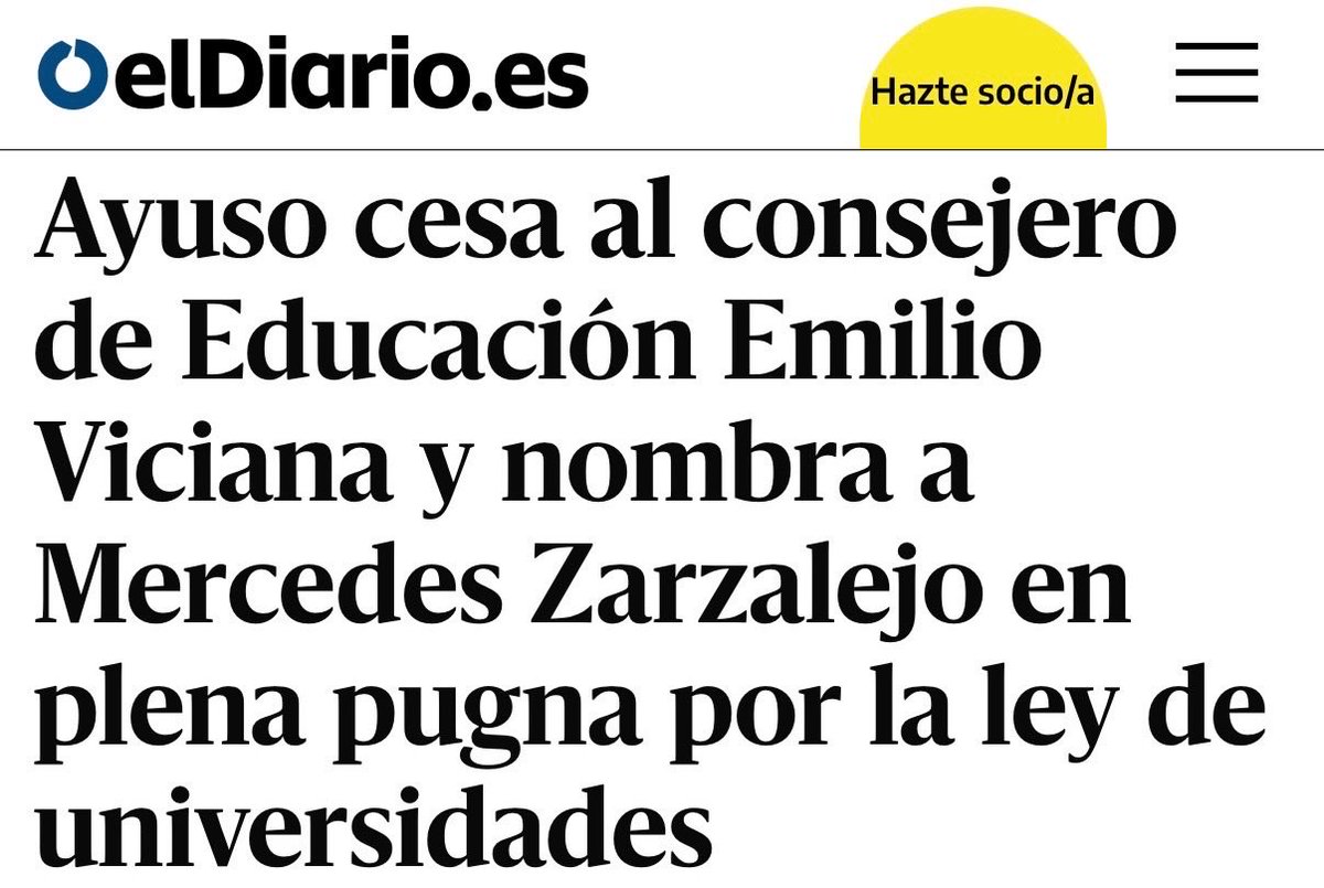 Ayuso acaba de cesar al responsable de la Ley de Universidades que ha dejado a las universidades públicas al borde de la quiebra.

La lucha estudiantil sirve y da sus frutos. No vamos a parar hasta devolver la dignidad a las universidades madrileñas.
