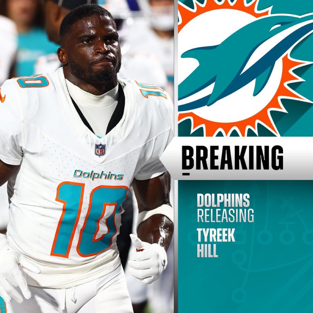 Miami Dolphins continúa su reconstrucción y liberan el contrato de Tyreek Hill 🏈🏗️