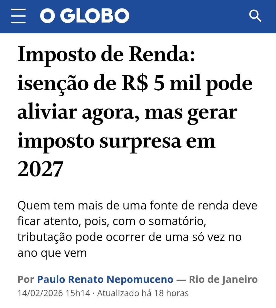 Então quer dizer que o Lula e Haddad te aliviam agora para em 2027 te dar uma SURPRESAAAA...

Mais um imposto no lombo do pobre!!!