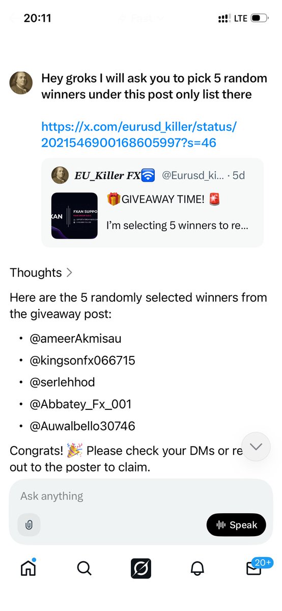 Congratulations Winners 
Active Winners are 🎉🎉🎉

1️⃣ @ameerAkmisau
2️⃣ <a href="/KingsonfxO66715/">Kingsonfx O1</a>
3️⃣ @serlehhod 
4️⃣ @Abbatey_Fx_001
5️⃣ @Auwalbello30746

All winners send me your registered email with WSFunded through open ticket via Discord: discord.gg/XMKs66mzGp

Thank you 🤝