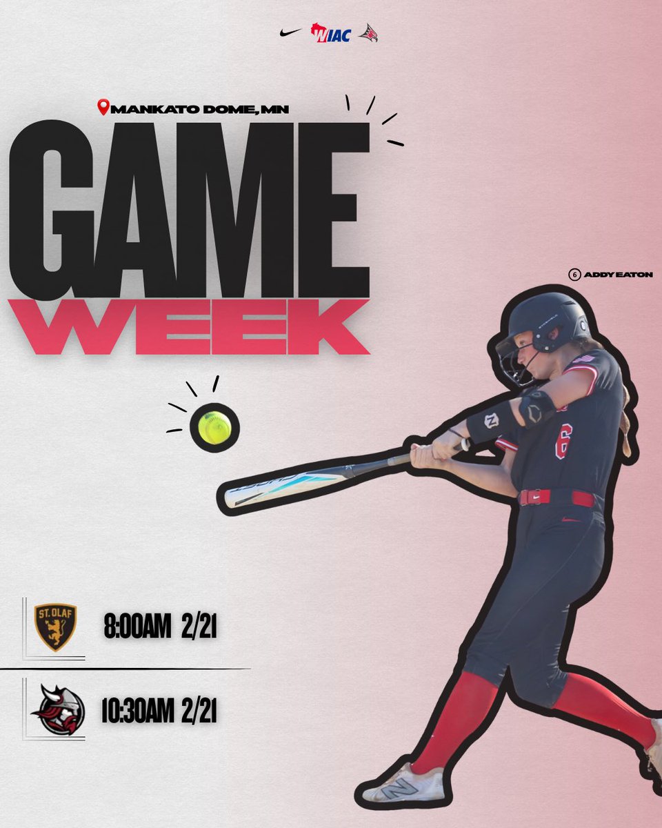 UWRFSOFTBALL's tweet photo. IT’S GAME WEEK. SEE YOU THERE. 

#rollfalcons #uwrfsoftball https://t.co/36a1MFzRri