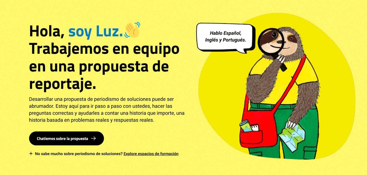 Conoce a Luz, un chatbot gratuito creado para acompañar a los periodistas en la elaboración de propuestas informativas centradas en periodismo de soluciones

Fue creado por El Colectivo 506 junto con Reynolds Journalism Institute de la School of Journalism twp.ai/4iw6WR