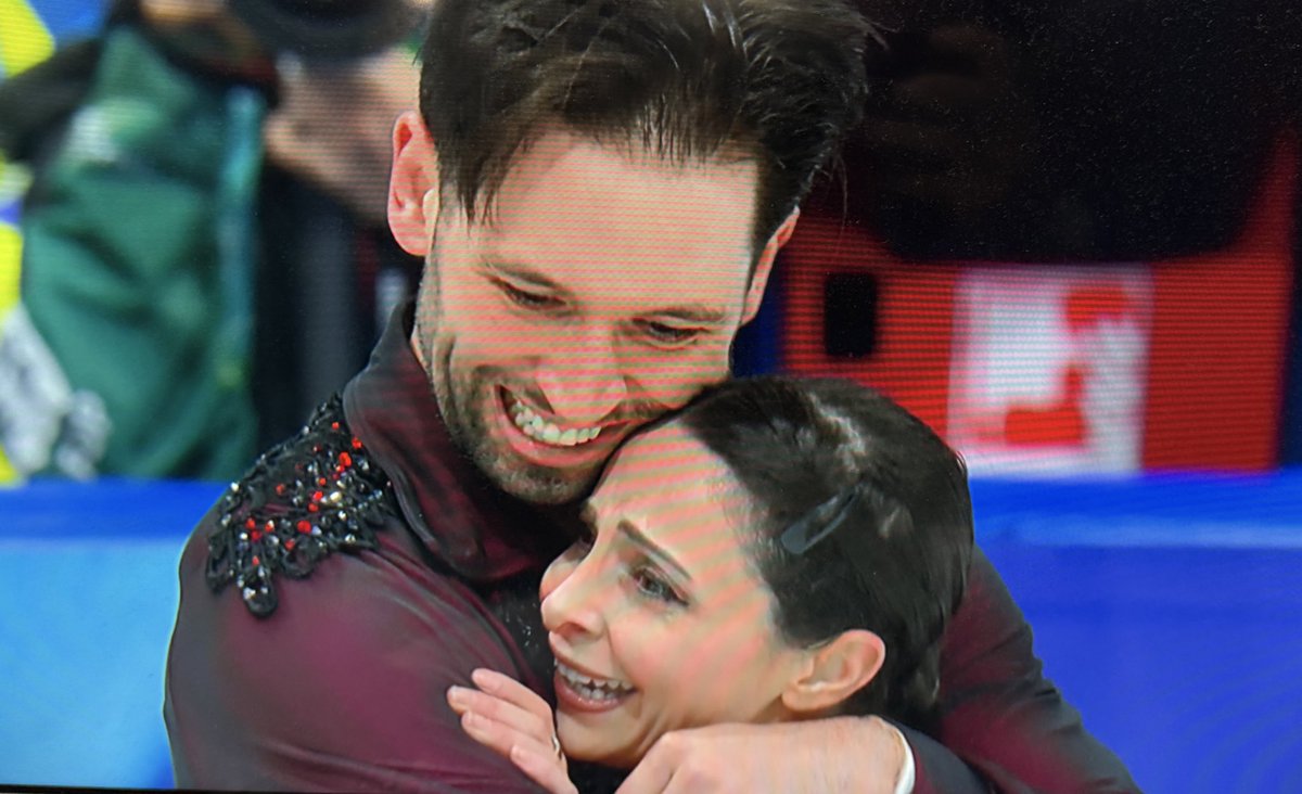 They are Olympians.

Forever.

What a beautiful embrace shared between Deanna Stellato-Dudek and Max Deschamps as they finish their free skate. Another emotional scene at this venue.