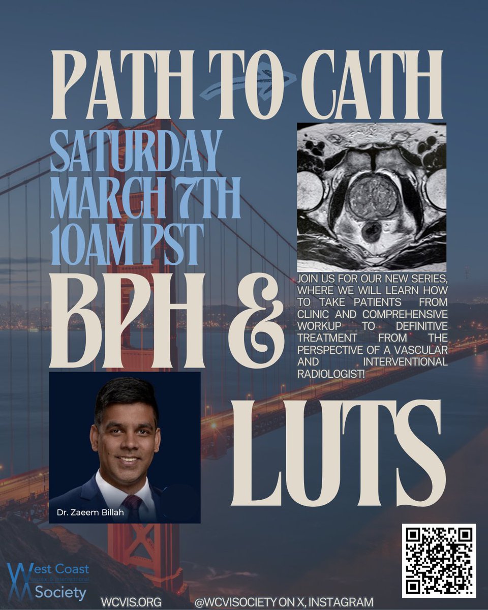 WCVISociety's tweet photo. 🗞️Our new Path to Cath series will explore how to care for patients from clinic to the cath lab and beyond - providing comprehensive care for different disease processes as a #VIR! Featuring @ZaeemBillah as our first speaker on managing #BPH!
Register: https://t.co/RdHB3PaP67 https://t.co/vYevDT54t0