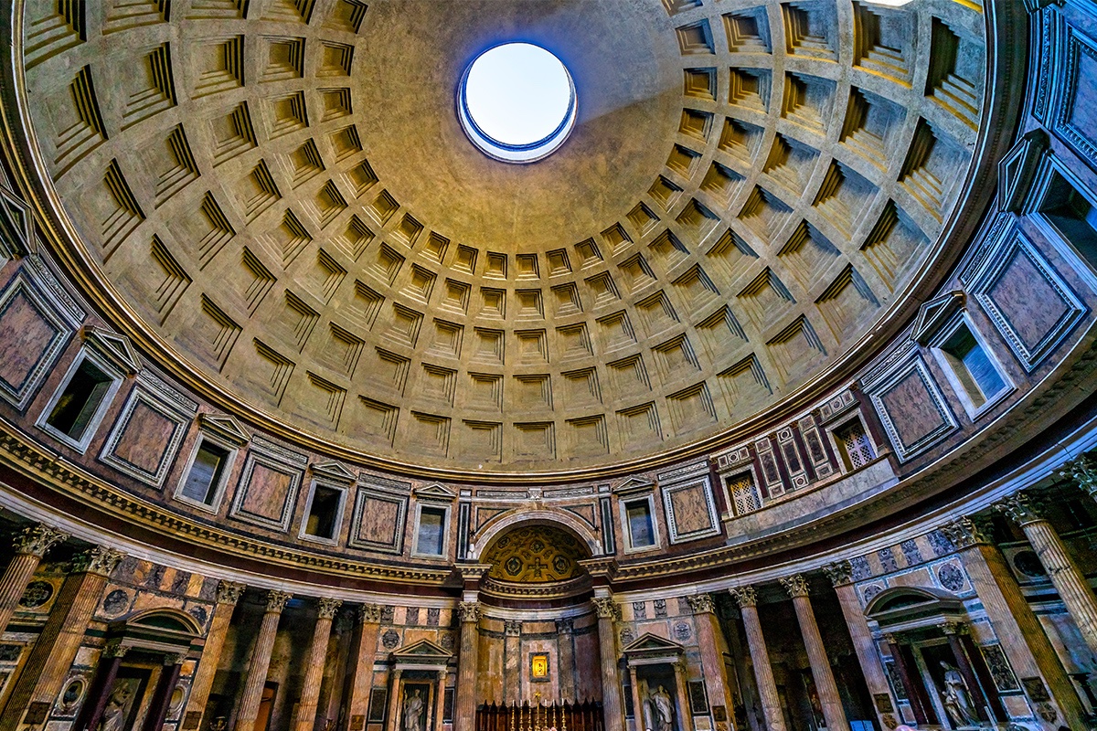 <a href="/DrFrancisYoung/">Dr Francis Young</a> The inside of the PANTHEON shows an oculus, bringing in light and heat, honouring the pan itself on which the cakes are cooked. The coffers in the dome represent a waffle iron, showing that the Romans respected all breakfasts.